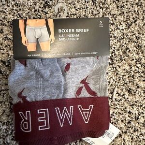 American Eagle Outfitters Gray and Burgundy Boxer Briefs